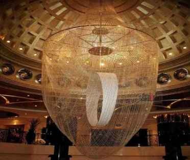 Large decorative crystal chandelier for high ceiling crystal bead curtain pendant lighting used for hotel lobby villa stairs