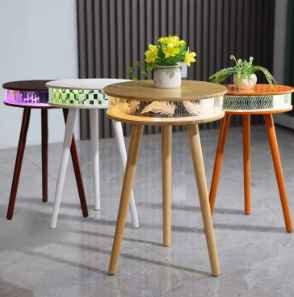 Amazon 2022 hot selling Smart Furniture Side Table Coffee Table with LED RGB Light and Speaker for smart home decor