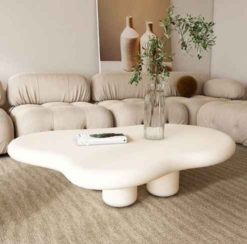 Living Room White Decor Nordic Luxury Set Modern Cloud Cream Color Coffee Tables For Home