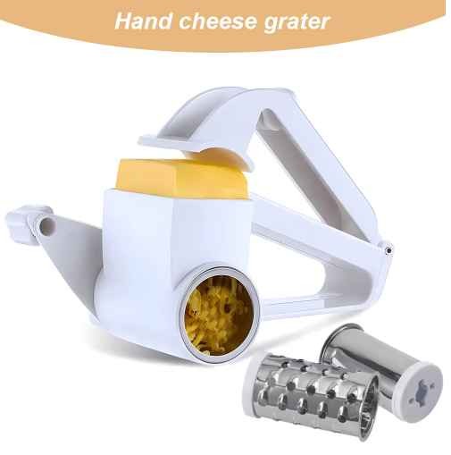 Stainless steel plastic Handheld Rotary Cheese Grater Shredder for cheese