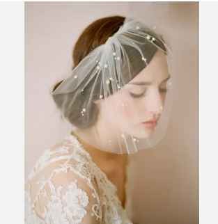 Pearls Bridal Flower Birdcage Veil Face Soft Tulle Hair Accessories Veils Mini Wedding Bride Hat