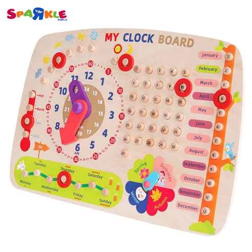 2023 New Design Children's Teaching Clocks And Calender Preschool Learning Weather Board For Kids