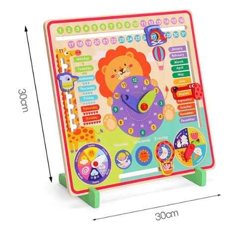 Children's Teaching Clocks Preschool Learning Busy Board Montessori Date And Weather Learning Board
