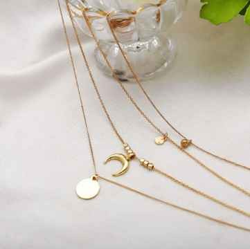 Mix Items Offer fashion jewelry necklaces Gold Plated Layered Chain Necklace Costume Jewellery Jewelry For Women NSNK-500001