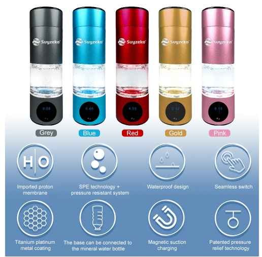 Suyzeko 3000ppb 6000ppb SPE Factory Wholesale Hydrogen Water Generator Cup