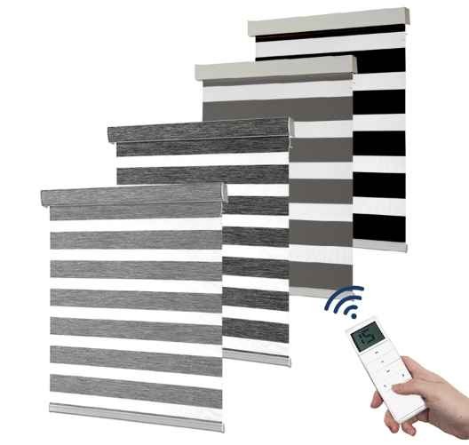 Motorized Zebra Blinds Day and Night Blackout Polyester Window Motorized Zebra Blinds Shade