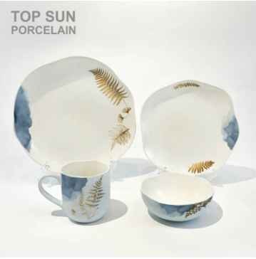 Modern Vintage Dinnerware 16pcs new bone china dinner set royal , luxury for kitchen