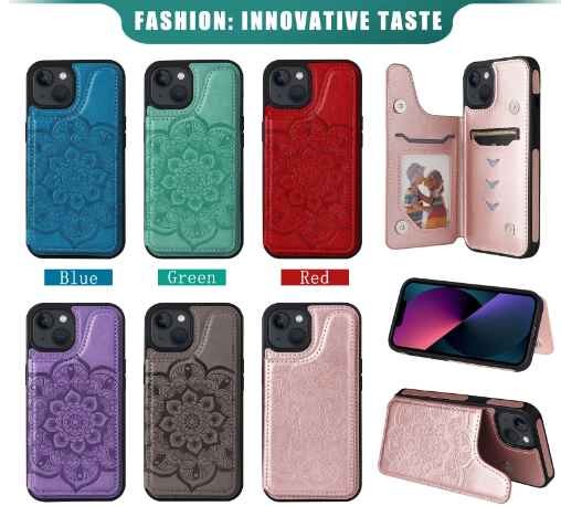 for iPhone 14 13 flower printing back case flip leather protective mobile cover shockproof mobile phone cases for iPhone 14 pro