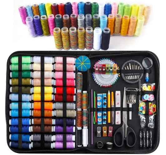 226PCS Large Sewing Kit Premium Sewing Supplies 43 XL Thread Spools, Needle Pins Clips Thimble,Organizer Sewing Kits for Adult