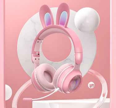 TIANPU KE01 gaming on-ear & over-ear headphones, cat ear headphones, cat headphones for girls