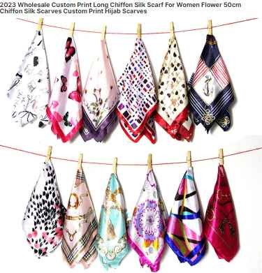 2023 Wholesale Custom Print Long Chiffon Silk Scarf For Women Flower 50cm Chiffon Silk Scarves Custom Print Hijab Scarves