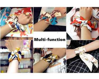 Manual Crimping Silk Twill Scarf Red Maple Leaves Temperament Scarf Fashion Women Scarf