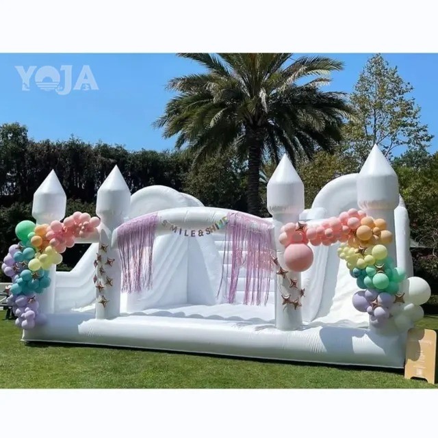 16'x16' inflatable White Bounce House Castle with air Blower