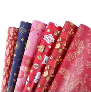 Hot Sell New Year elements red gift wrapping paper rolls wholesale