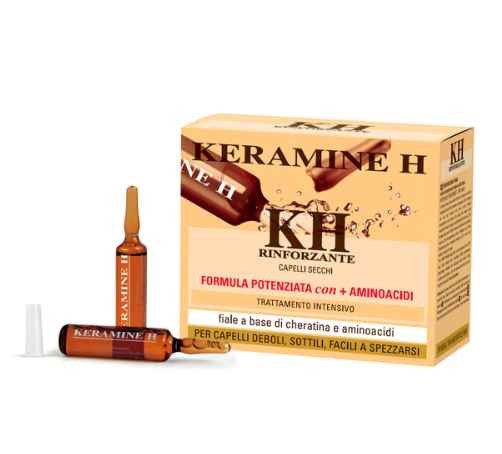 Strengthening phial with a keratin and amino acids base monodose 10 x 10 ml for dry hair Made in Italy intensive Treatment