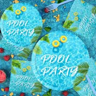 Summer Party Supplies Disposable Plates Napkin Luau Theme Dinnerware Set For Hawaiian Decorations