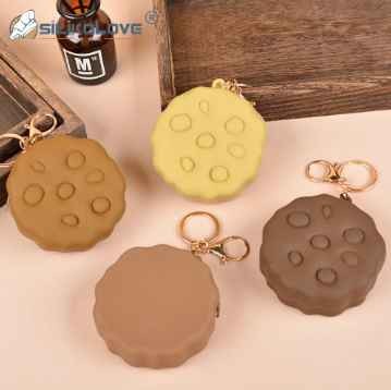 2023 new Biscuit Cookies keychain bag customized cute coin purse custom women plush wallet