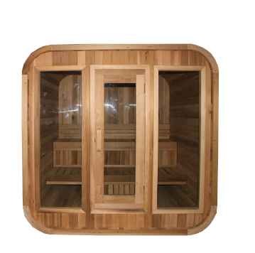 KEYA New Outdoor Sauna Room Cube Sauna With Stove Cedar Sauna For 4-6 persons