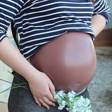 ONEFENG False pregnancy belly Hot Selling Brown Silicone Artificial Belly Pregnant Belly for Crossdresser Wholesale