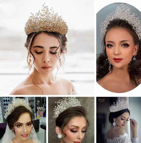 wholesale Wedding Dress Accessories Bridal Tiara Handmade Rhinestone Big Wedding hair crown