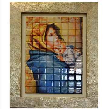 Best Italian Product Mosaic Lady with Child 20x30cm for decoration