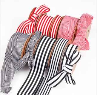 Factory Custom Gift Wrapping Ribbon Black and White Striped Grosgrain Ribbon