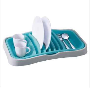 Plastic Drainer Dish Drying Rack with Utensil Holder Storage Organizer Rack Shelf