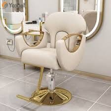 Yoocell New popular style luxury hydraulic salon styling chair gold barber chair nail makeup chair