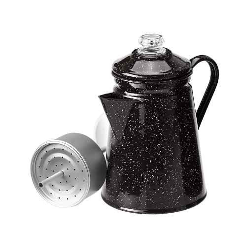 Hot sale good quality large size white speckled customized logo enameled serving enamel metal tea coffee pot