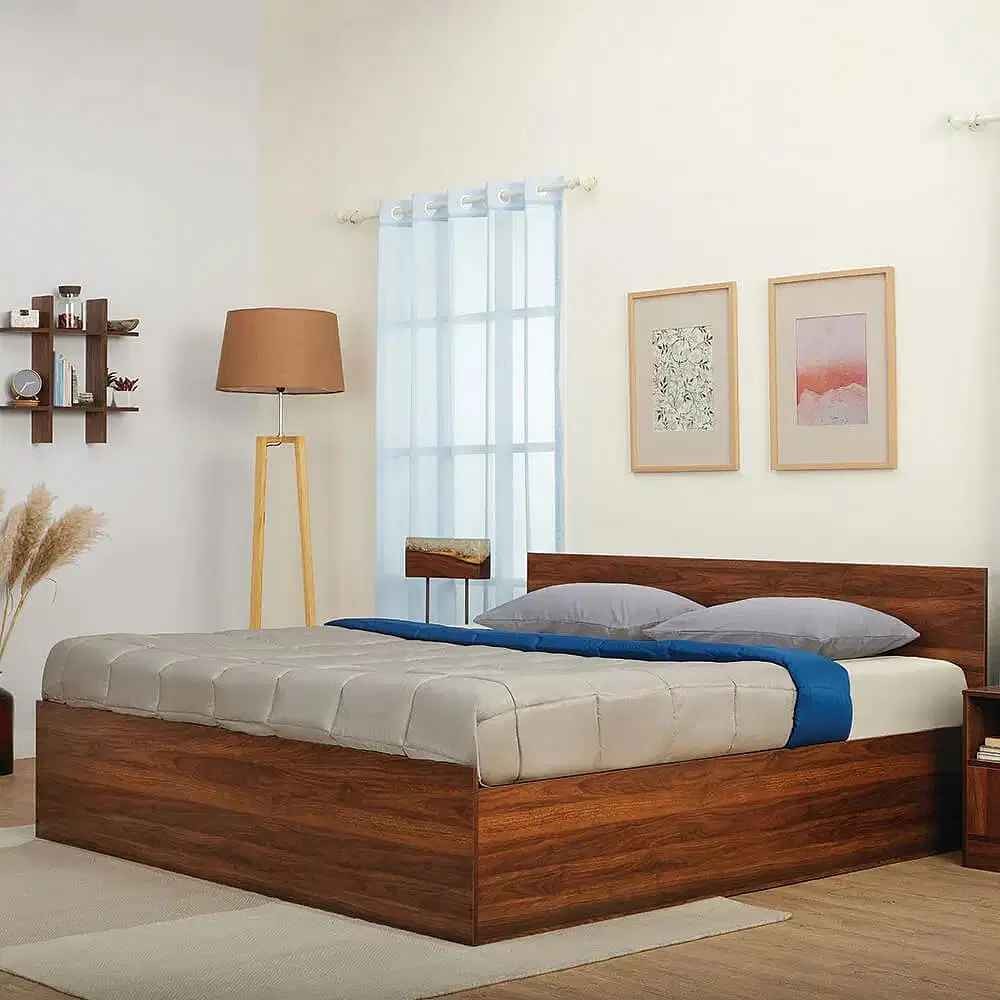 Queen, 78" x 60", Storage, Columbian Walnut, Without Upholstery| 1.98m x 1.52m
