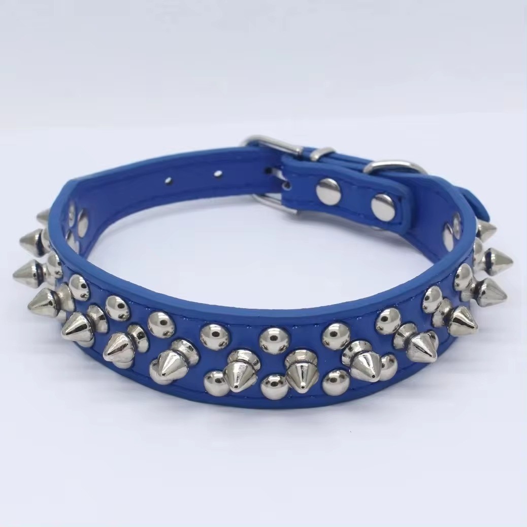 Wholesale Color Rivet Pet Collar Korean Velvet Buckle Dog Collar Dog Supplies New Dog Chain
