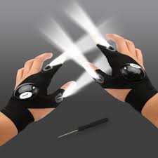 LED Flashlight Glove with Lights on Fingertips for Outdoor Fishing Repairing Night Running Camping
