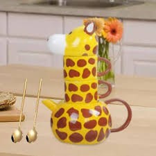Ceramic Tea Cups And Teapot Set Giraffe Animal Ceramic Mug Set Creative Giraffe Animal Cute Ceramic Cup Set
