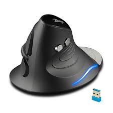ZELOTES F-17 Wireless Vertical Mouse,LED Blue Backlit Ergonomics Customizable 2.4G Wireless Gaming Mouse