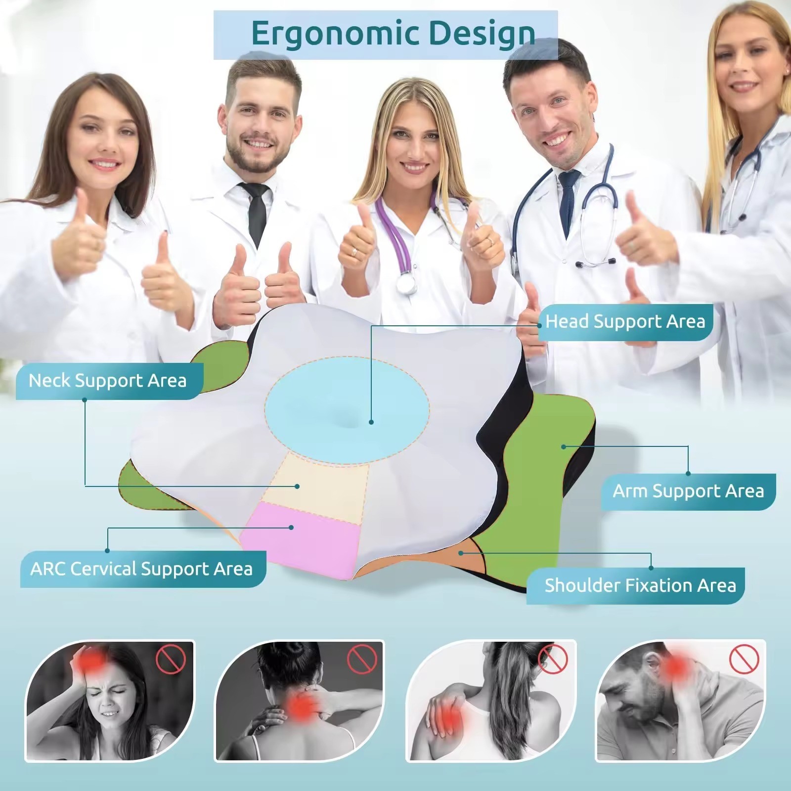 Wholesale Memory Foam Bedding Wedge Ergonomic Double For Cervical Neck Shape Couples Cuddle Natures Sleeping Pillow