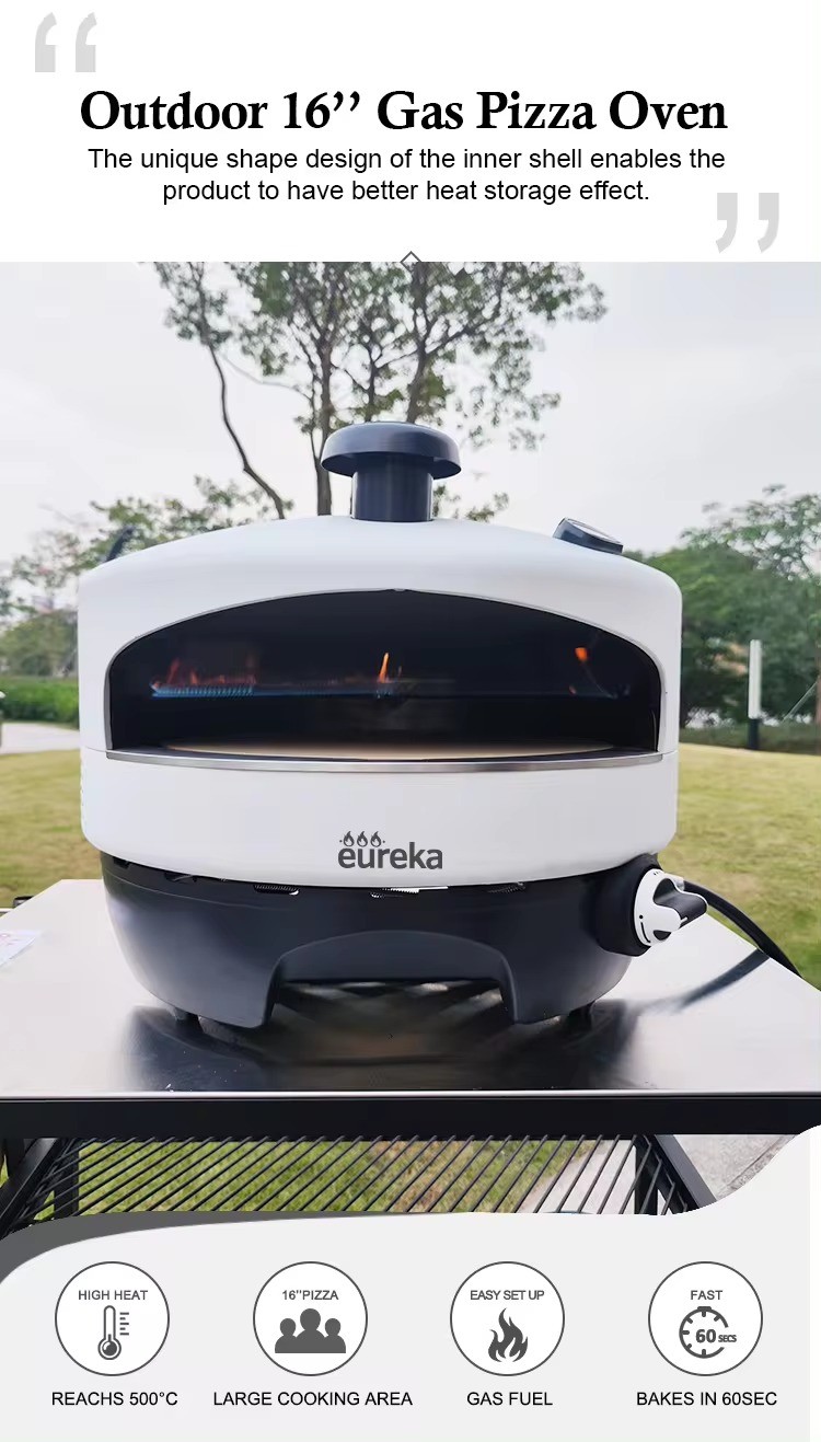 Commercial Stainless Steel Round 16 Inch Outdoor Cheap Backyard Gas Pizza Oven