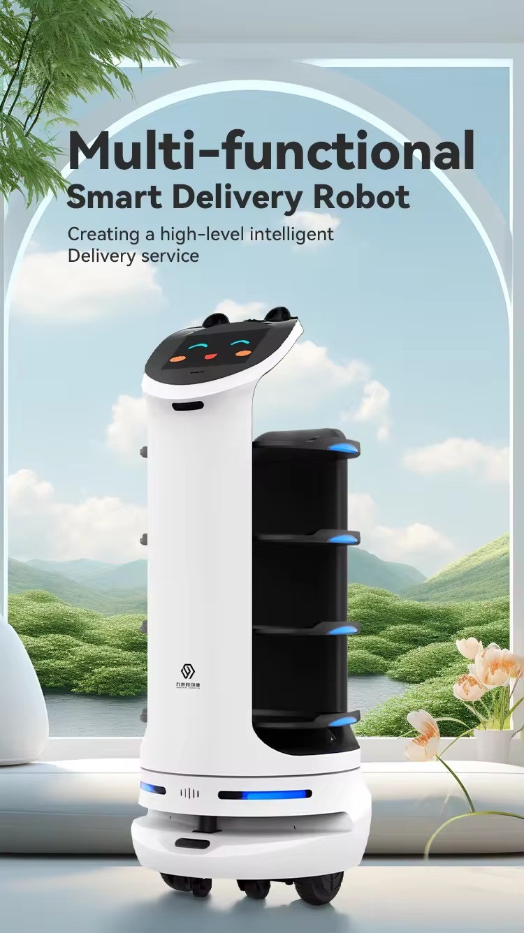 Top Quality Robotic Service Robot Delivery Autonomous Charging Delivery Intelligent Navigation Food Delivery Robot Restaurant