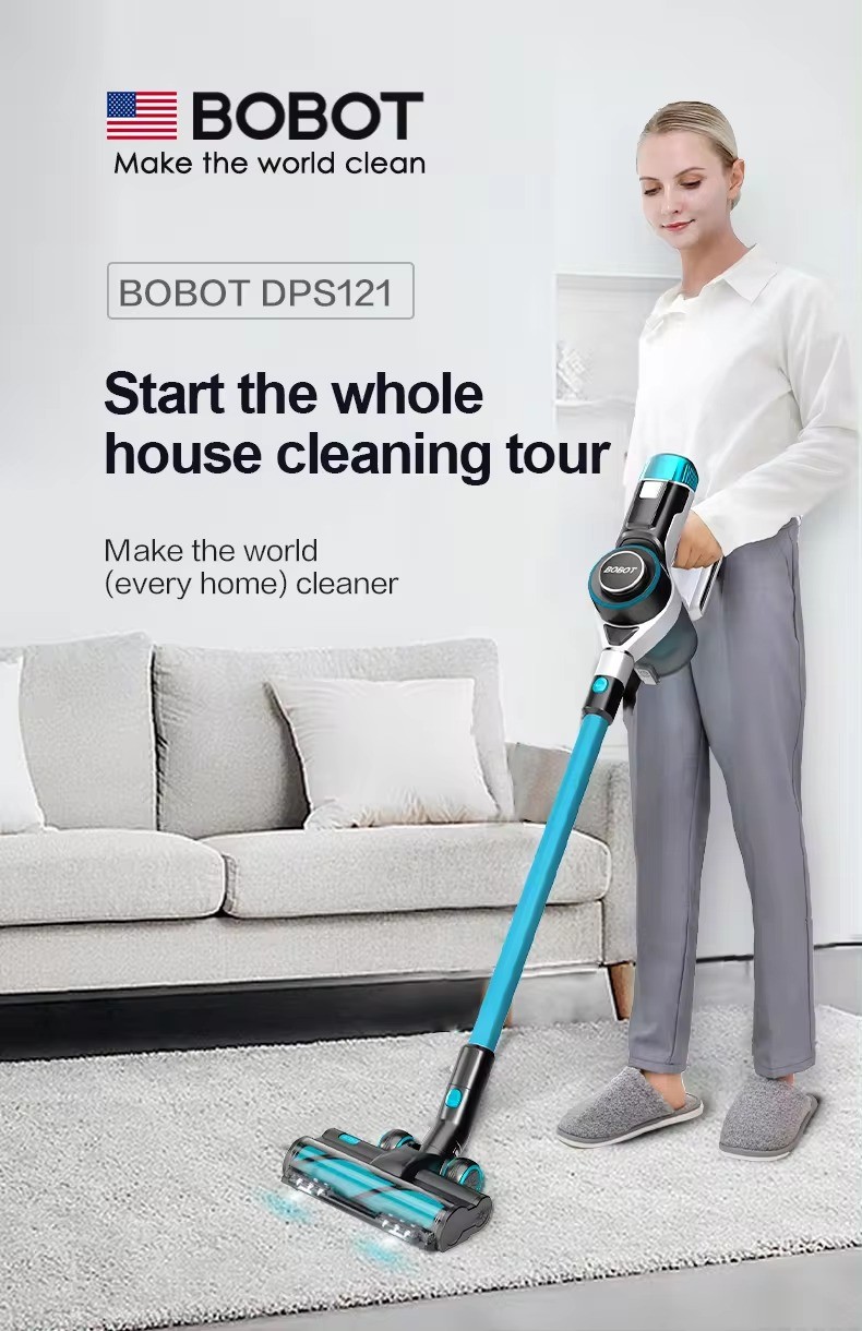 Cordless Vacuum Cleaner,BOBOT DPS121 23000Pa Powerful Suction Cordless Stick Vacuum Handheld Bagless 2-in-1 Stick