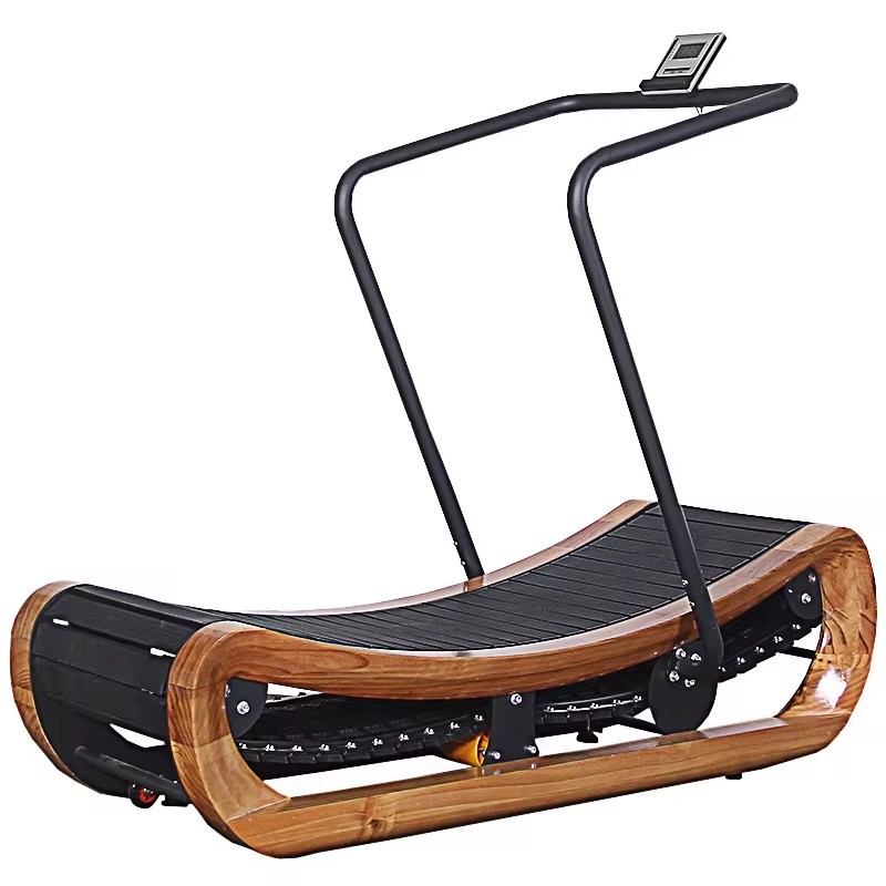 Commercial Mechanical Non Motorized Motor Zero Anti Gravity Free Wooden Woodway Curved Manual Treadmill Running Machine For Sale
