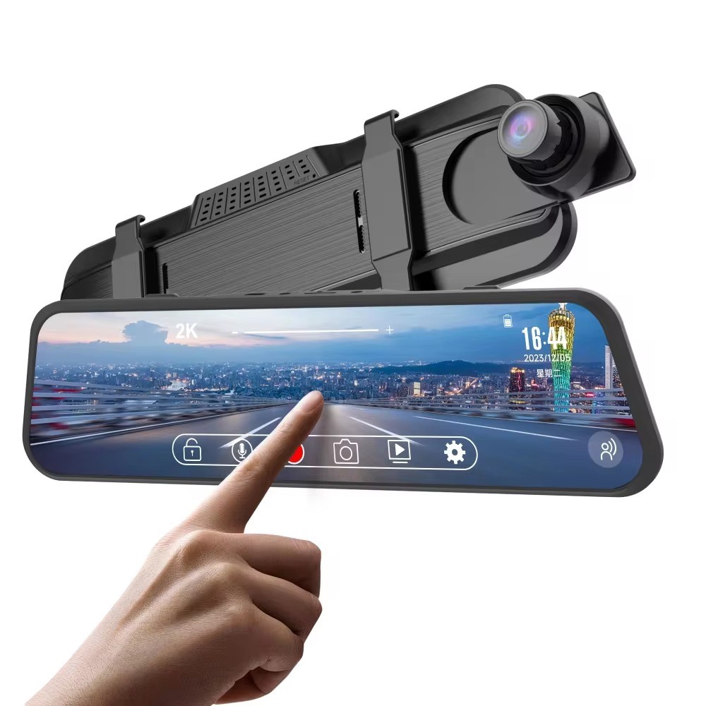 OEM 9.66 Inch IPS Streaming Mirror Monitor GPS Car DVR Dash Cam Double Camera Reverse Camera For Cars With Display