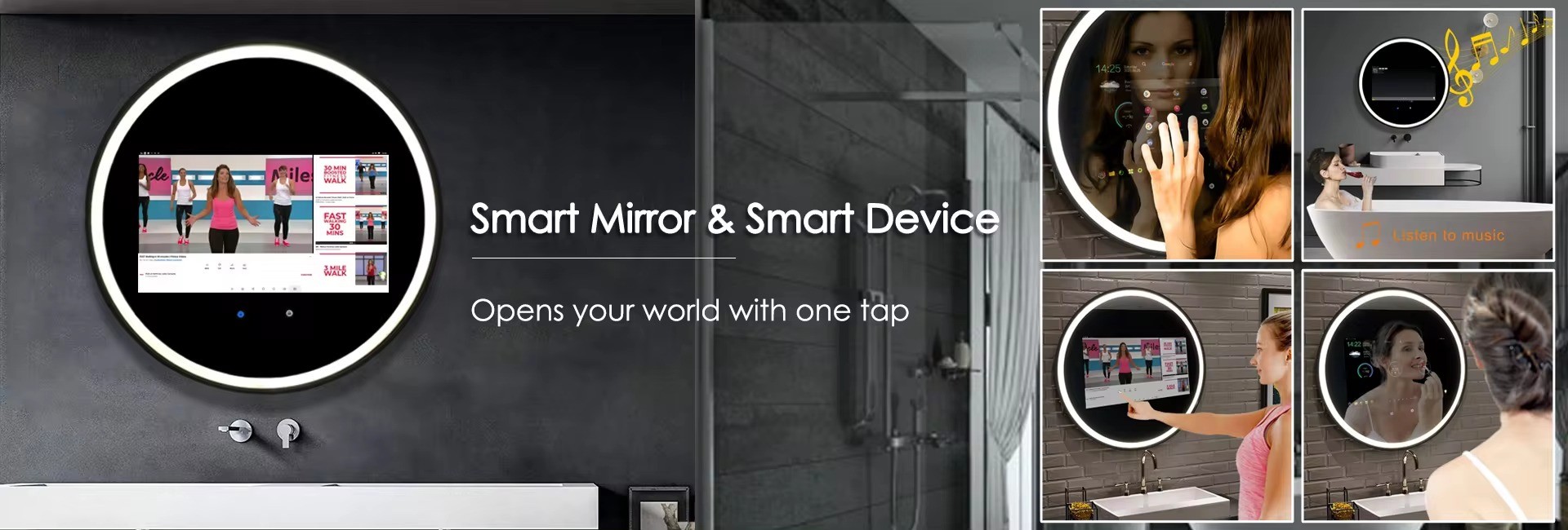 STANHOM Wall Round Touch Screen Android Smart LED Magic Mirror