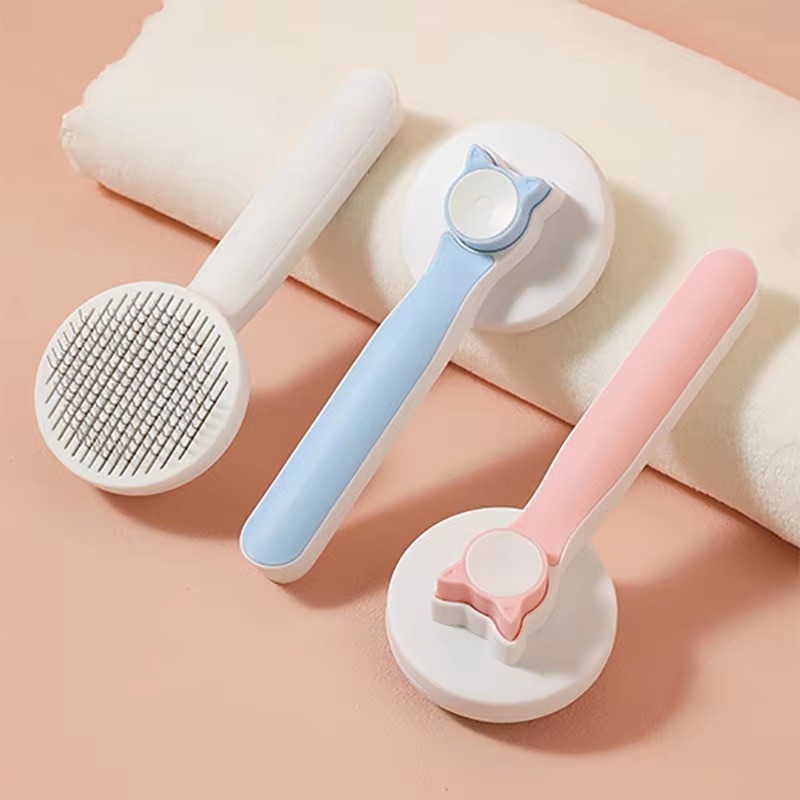 YHpet Factory Wholesale LOW MOQ Colors Self Cleaning Pet Pin Brush Cat Dog Grooming Slicker Brush