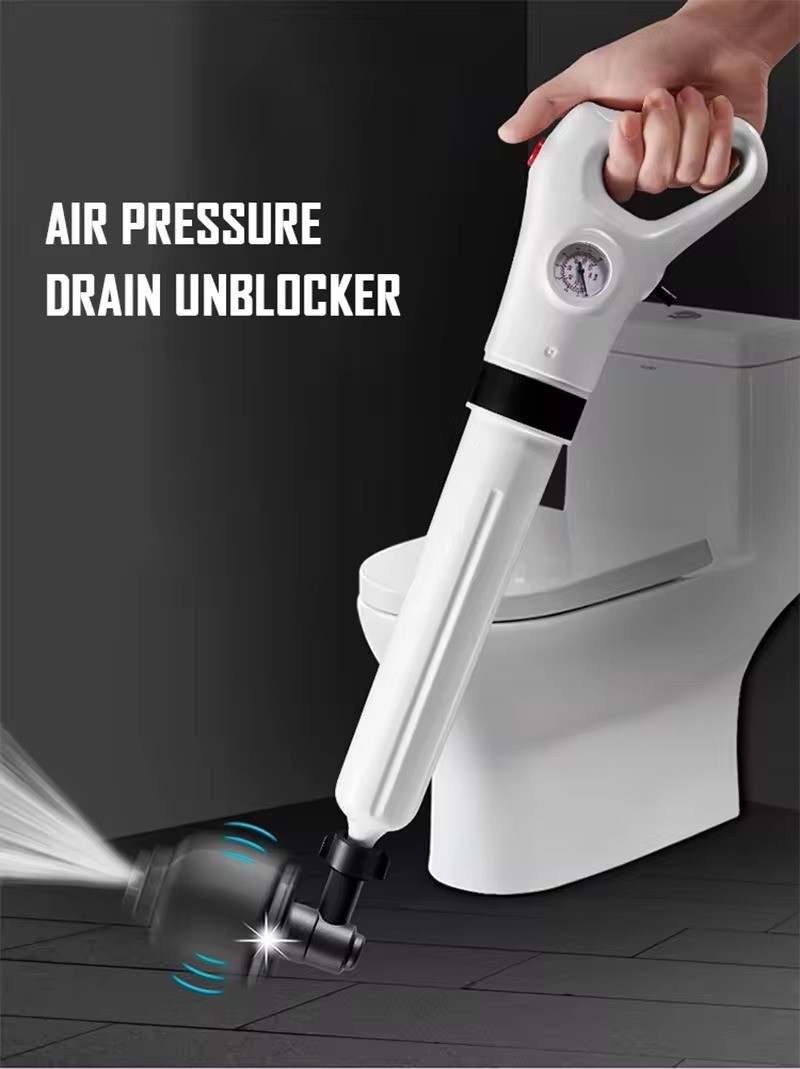 Manual Air Powered Toilet Plunger Plastic Pump Drain Cleaner Gadget drain opener