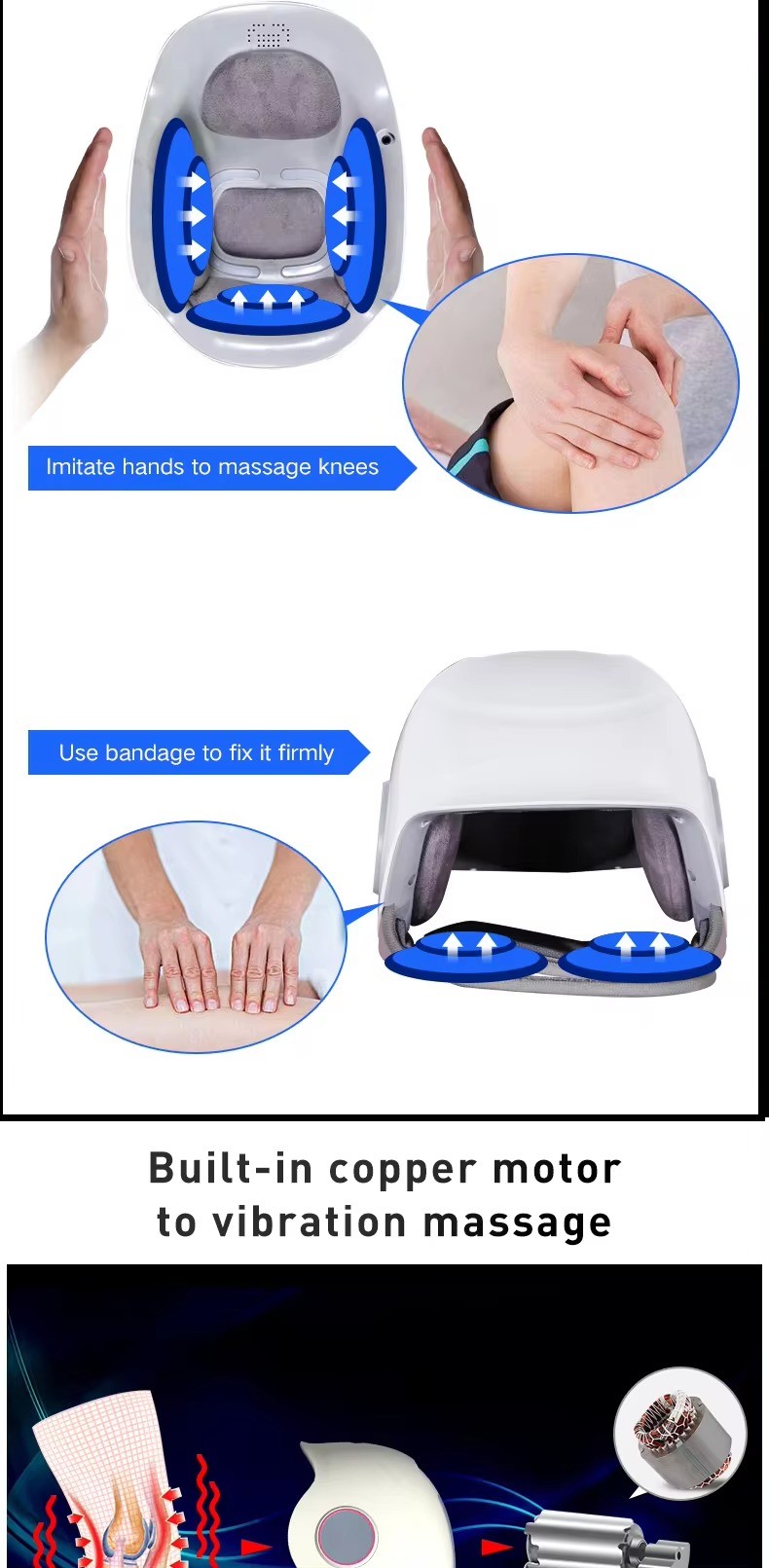 Most Popular Knee Wellness Care Airbag Massage Electric EMS Brace Machine Infrared Heating Physical Pain Relief Therapy Device