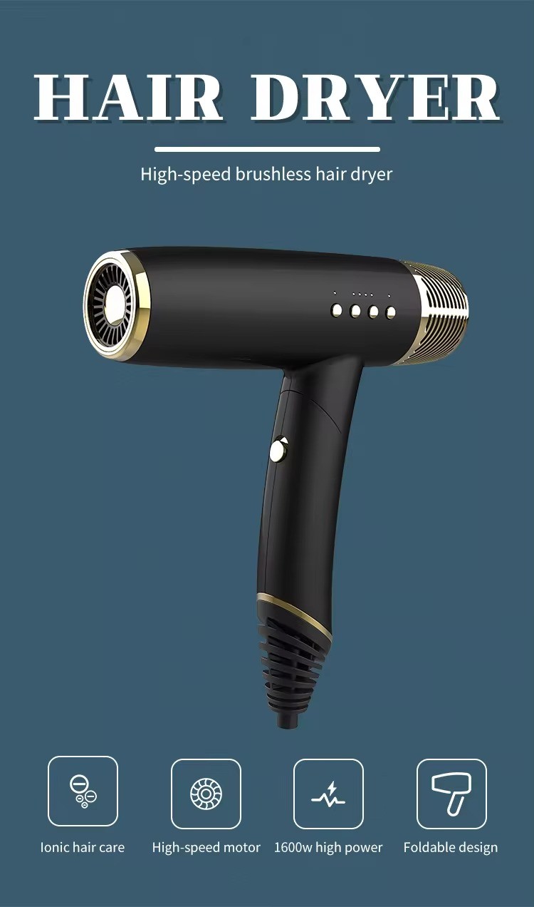 Lightweight Hair Dryer High-speed Brushless Foldable Portable Collapsible For Women and Men