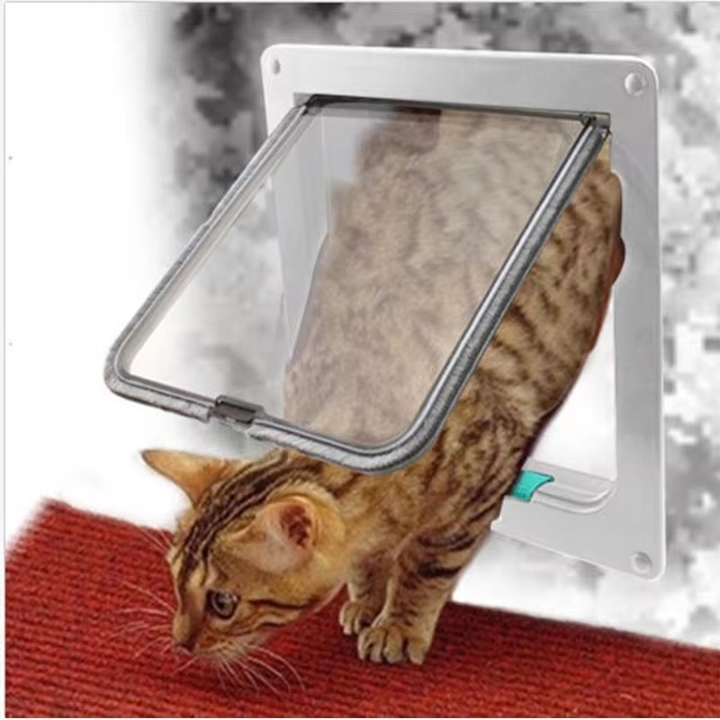 adjustable smart control flap interior cat dog door, Automatic smart cover protective cat gate pet door for exterior