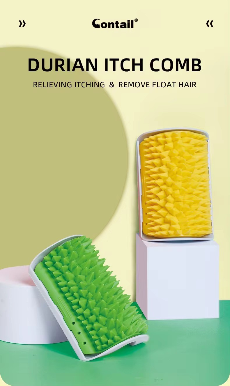 New Design Pet Grooming Brush Durian Bionic Design Pet Hair Removal Massage Comb For Cat Slow Feeder Cat Scratcher