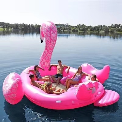 Custom 6 person large inflatable flamingo pool float