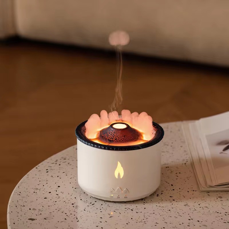 New Small jellyfish volcano flame humidifier 350ML Household cold mist humidifier essential oil aromatherapy humidifier