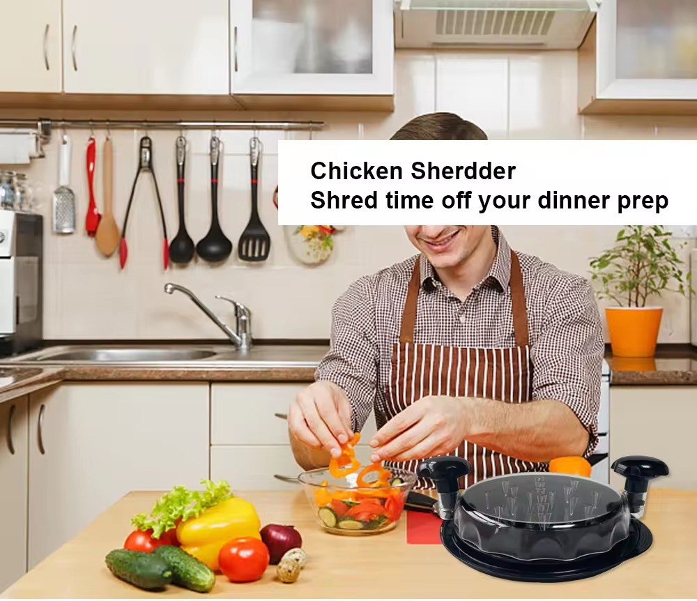 new product ideas 2024 bbq chicken breast meat shredder machine tool twist with cleaning brush transparent cov